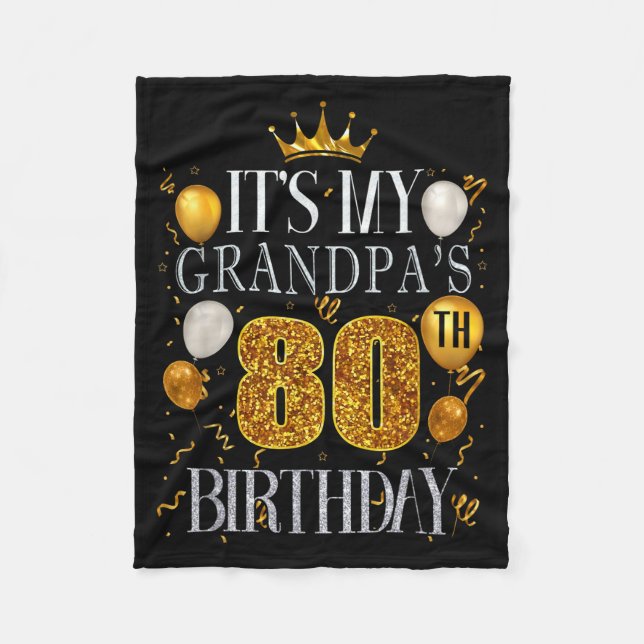 Det är min farfars 80-årsdag Grattis på födelsedag Fleecefilt (Framsidan)