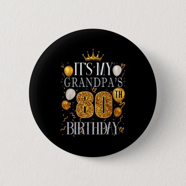 Det är min farfars 80-årsdag Grattis på födelsedag Knapp (Framsida)