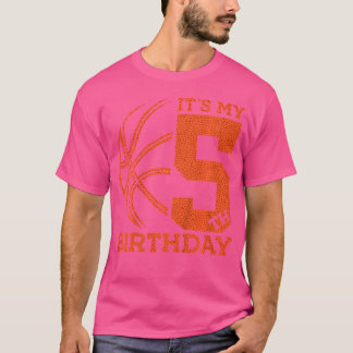Det är min femte födelsedag, basket 5:e födelsedag t shirt