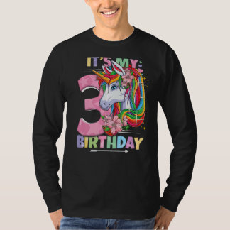 Det är min födelsedag 3:e födelsedagsflicka 3 år 2 t shirt