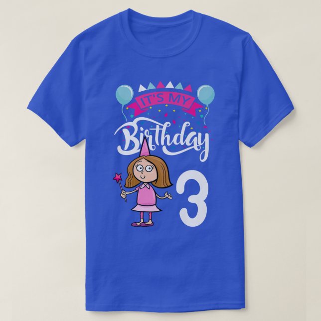 Det är min födelsedag 3 Märk födelsedag T Shirt (Design framsida)