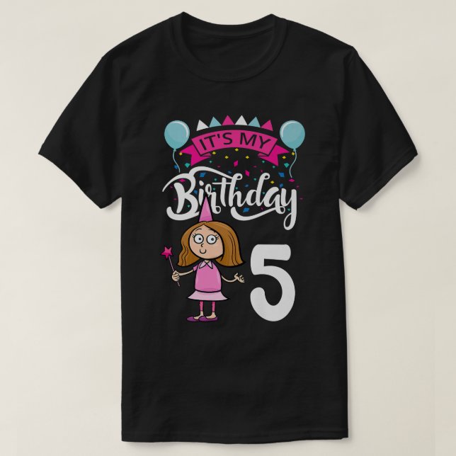 Det är min födelsedag 5 Mée Fairy BirthdayT-Shirt T Shirt (Design framsida)