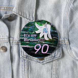 Det är min födelsedag! 90:e födelsedag knapp