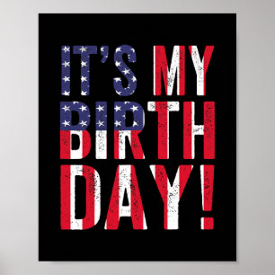 Det är min födelsedag amerikanska Flagga Birthday  Poster