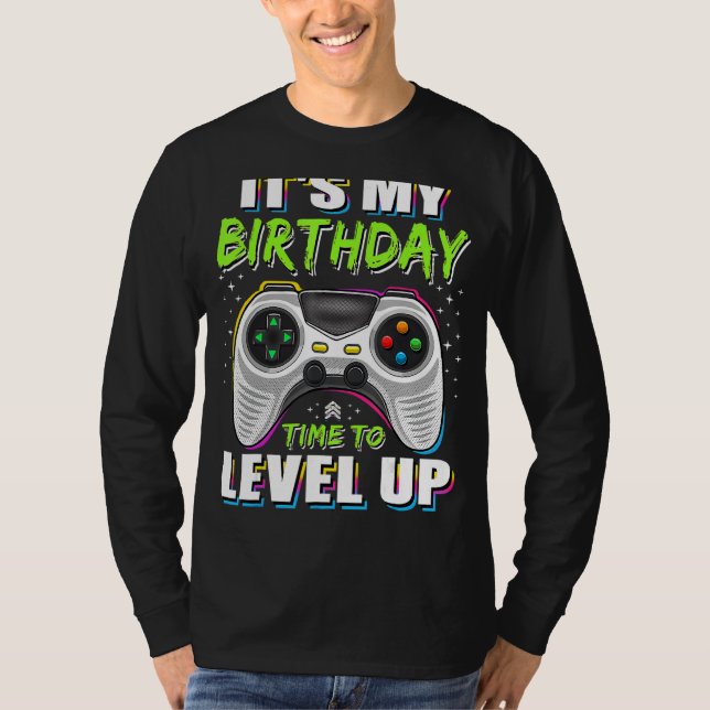 Det är min födelsedag att jämna upp spelboxar för  t shirt (Framsida)