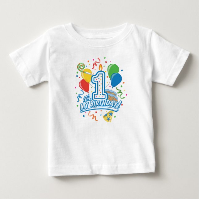 Det är min födelsedag! Ett år gammal Småbarn Tee (Framsida)