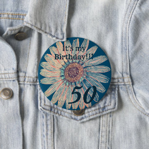 Det är min födelsedag! Flower Personlig Birthday Knapp