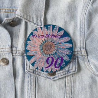 Det är min födelsedag! Flower Personlig Birthday Knapp