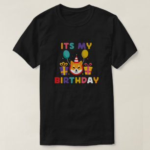 Det är Min födelsedag - Funny Shiba Inu Firande T Shirt