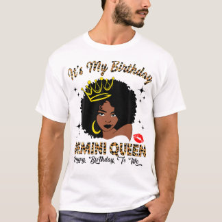 Det är min födelsedag Gemini Queen African America T Shirt