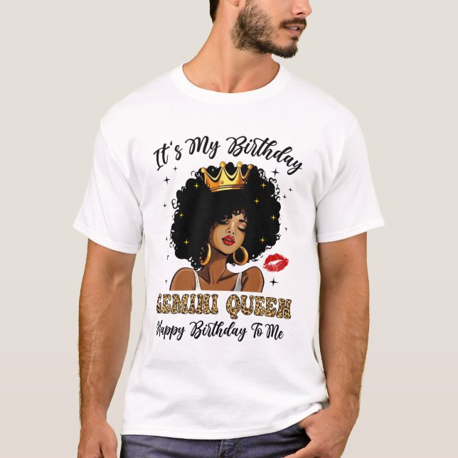 Det är min födelsedag Gemini Queen African America T Shirt (Framsida)