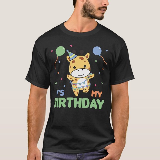 Det är min födelsedag, Giraffe För barn T Shirt (Framsida)