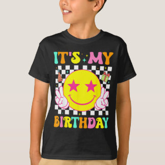 Det är min födelsedag Glad Leende Ansikte Fred Tje T Shirt