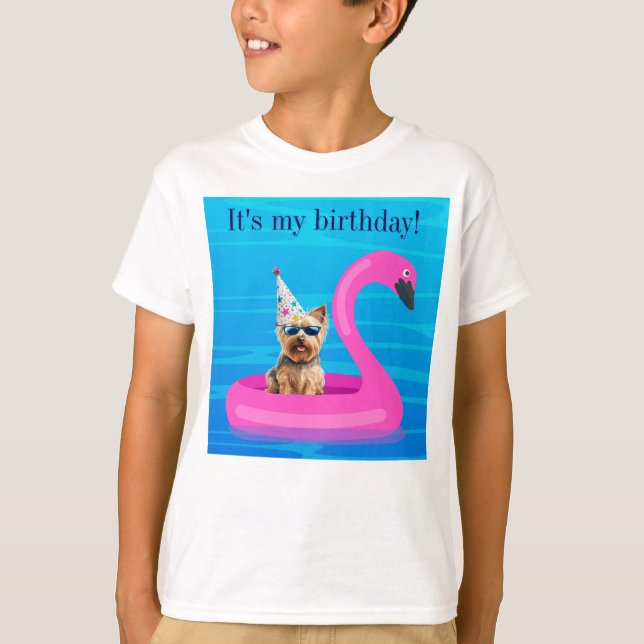 Det är min födelsedag Hund Flotte T Shirt (Framsida)