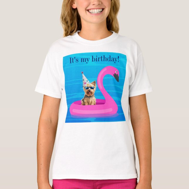 Det är min födelsedag Hund Flotte T Shirt (Framsida)
