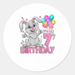 Det är min födelsedag i 7:e, 7:e, 7 år O Runt Klistermärke