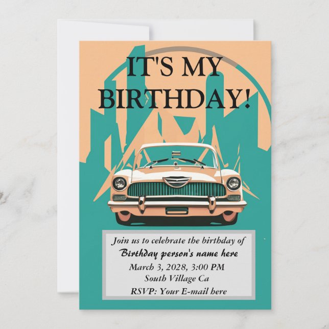 Det är min födelsedag! inbjudningar (Framsida)