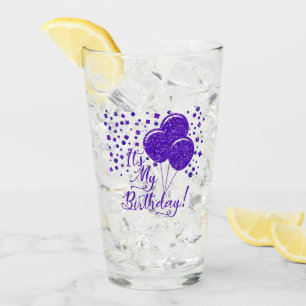 Det är min födelsedag! Lila Glitter-stipendiebubbl Glaskopp