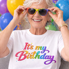 Det är min födelsedag multi färgad regnbåge T-Shir T Shirt