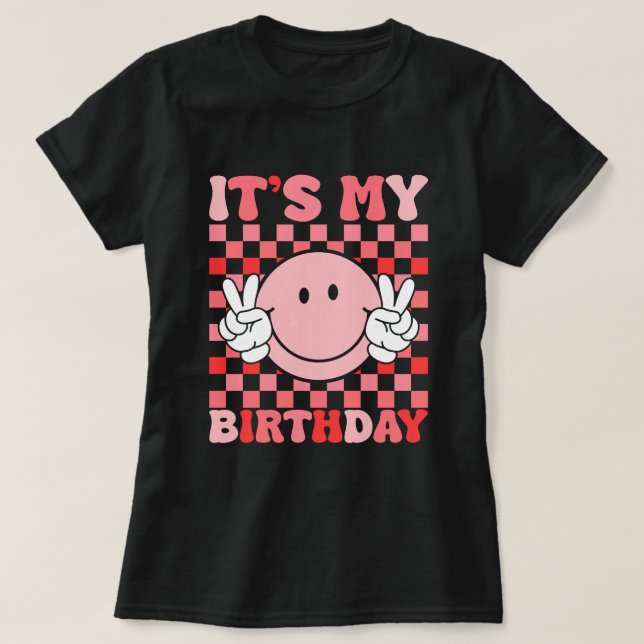 Det är min födelsedag - Retro Smiley Art T Shirt (Design framsida)