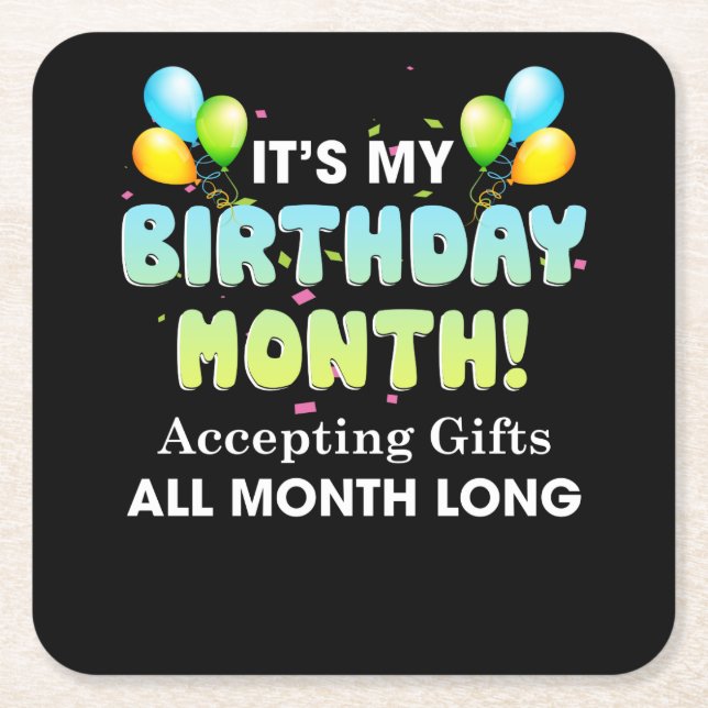 Det är min födelsedag som tar emot gåvor hela måna underlägg papper kvadrat (Framsidan)