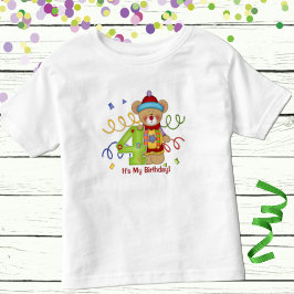 Det är min födelsedag Söt björn Ålder 4 Tee Shirt