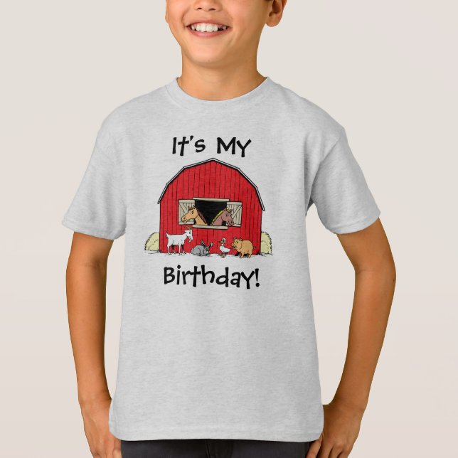 Det är min födelsedag Ungdom och djur T-Shirt (Framsida)