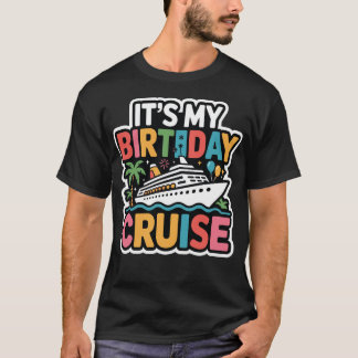 Det Är Min Födelsedags Kryssning Retro Solnedgång T Shirt
