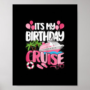 Det är min födelsedags kryssning söta rosa havsres poster
