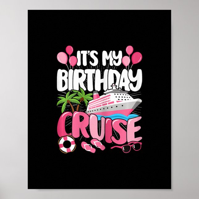 Det är min födelsedags kryssning söta rosa havsres poster (Framsidan)