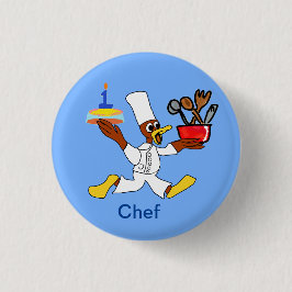 Det är min födelsedagschef Chef Ducky Kazoo Blue B Knapp