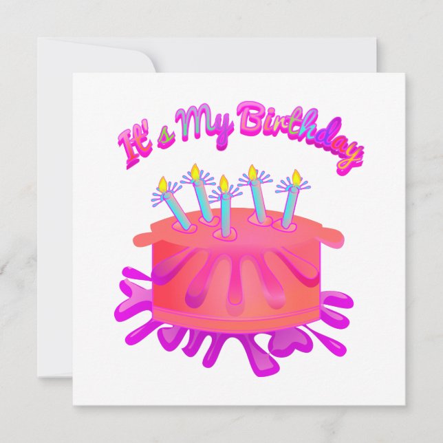 Det är min födelsedagskaka Inbjudan i dag (Framsida)