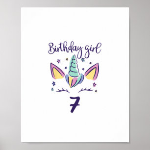 Det är min födelsedagskalender Unicorn Rainbow Gir Poster