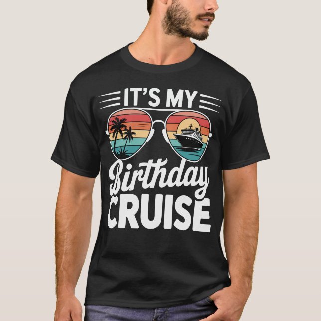 Det är min födelsedagskryssning  Retro solglasögon T Shirt (Framsida)
