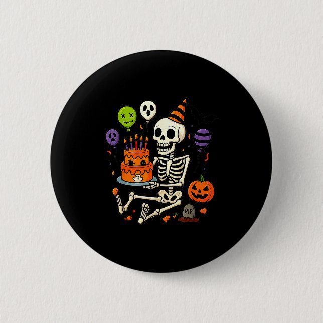Det är min födelsedagsskelett Glad Halloweenfest k Knapp (Framsida)