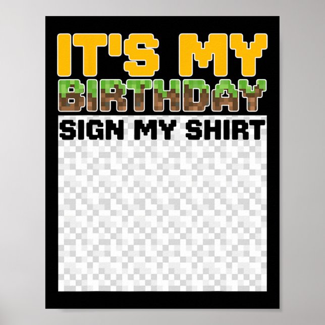 Det är min födelsedagssköld mitt t-shirt pixel spe poster (Framsidan)