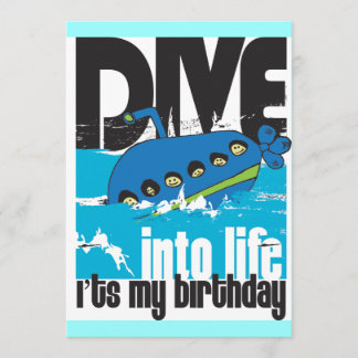 Det är min födelsedagubåtinbjudan inbjudningar