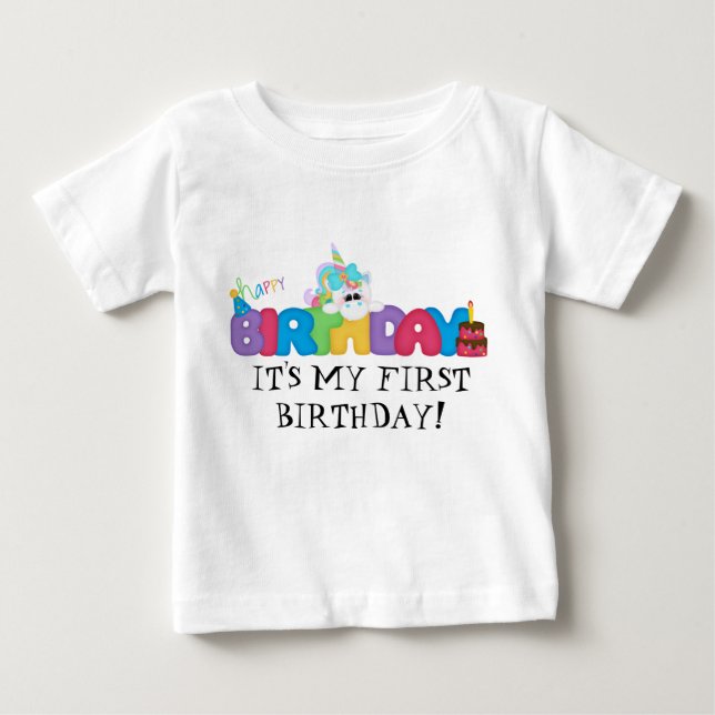 Det är min första födelsedag baby t-shirt (Framsida)