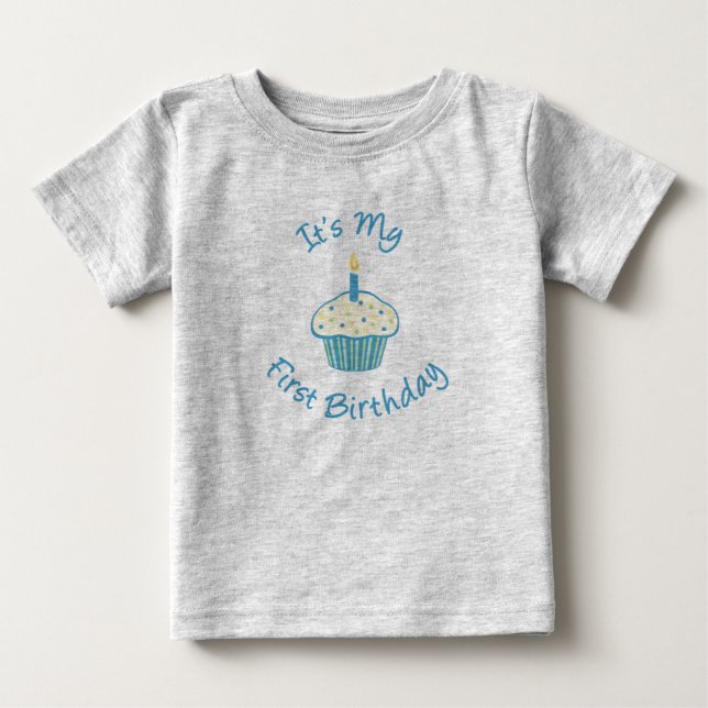 Det är min första födelsedag Cuptårta T-Shirt (Framsida)