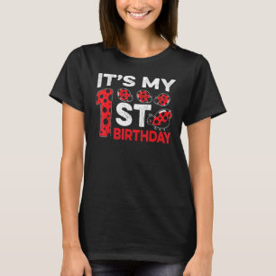 Det är min första födelsedag, söt sladda Ladybug p T Shirt