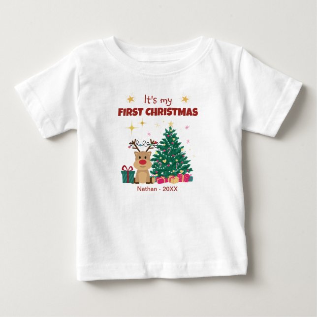 Det är min första jul med renar t shirt (Framsida)