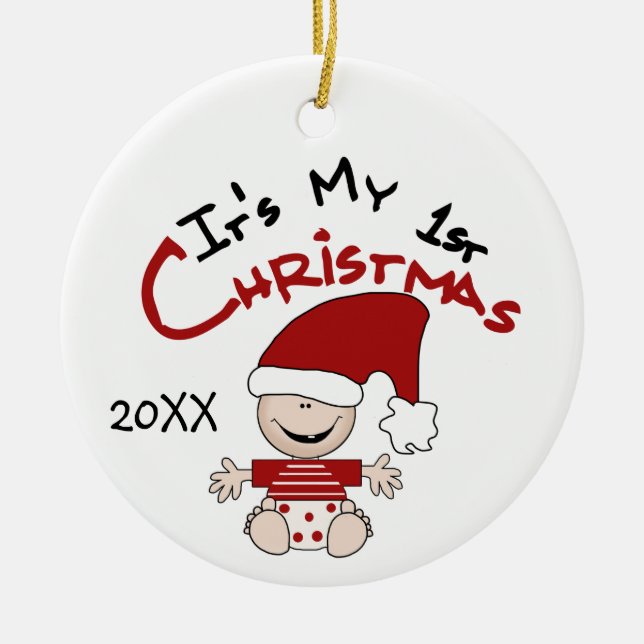 Det är min första julprydnad julgransprydnad keramik (Framsidan)