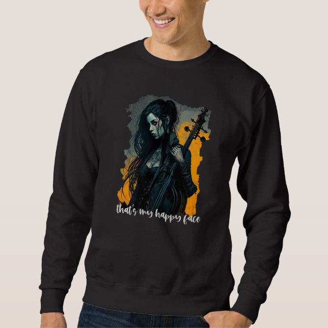 Det är min glada onsdagsansikte Goth-stil Lång Ärmad Tröja (Framsida)