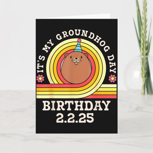 Det är min Groundhog Day födelsedagsfest hatt roli Kort (Framsida)