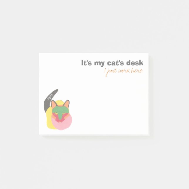 Det är min katt skrivbord - arbete för I precis Post-it Block (Framsida)