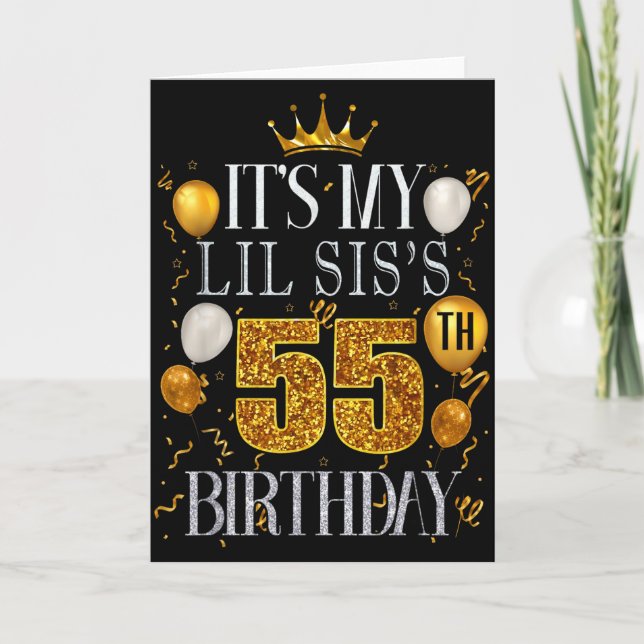Det är min lilla systers 55-årsdag Grattis på föde Kort (Framsida)