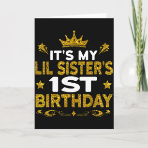 Det är min lillasysters 1-årsdag Grattis på födels Kort