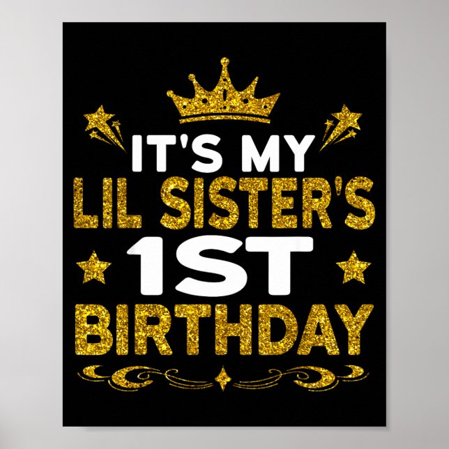Det är min lillasysters 1-årsdag Grattis på födels Poster (Framsidan)