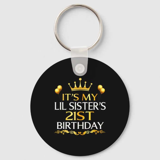 Det är min lillasysters 21-årsdag, glad 21 år nyckelring (Framsida)