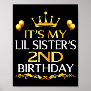 Det är min lillasysters 2-årsdag Grattis på födels Poster